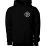 KulkulCan Aztec hoodie in black colorway front view