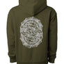 ESURESTE heavyweight hoodie in olive oversized fit side view