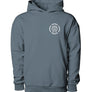 ESURESTE heavyweight hoodie in blue oversized fit side view