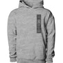 Esureste Grey heather hoodie rocking motif and graphic.
