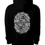 KulkulCan Aztec hoodie in black colorway front view